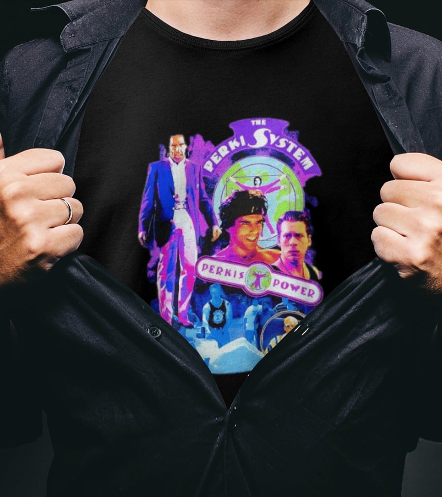 Ben Stiller The Perkis System Perkis Power Heavyweights Movie 90s Throwback T-Shirt
