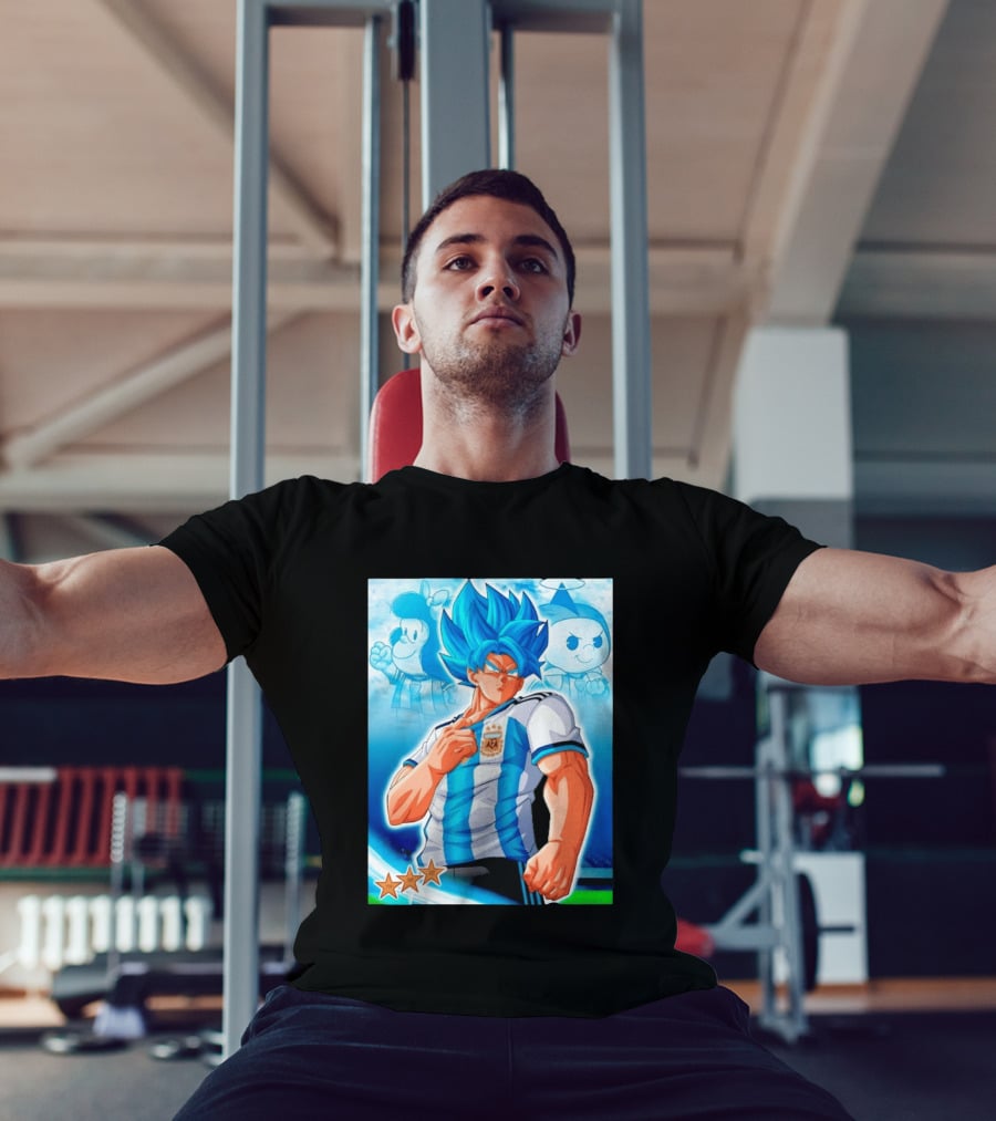 Super Saiyan Goku Dragon Ball Argentina AFA Jersey Victory Stars T-Shirt