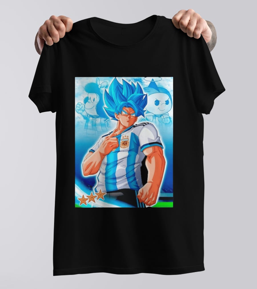 Super Saiyan Goku Dragon Ball Argentina AFA Jersey Victory Stars T-Shirt