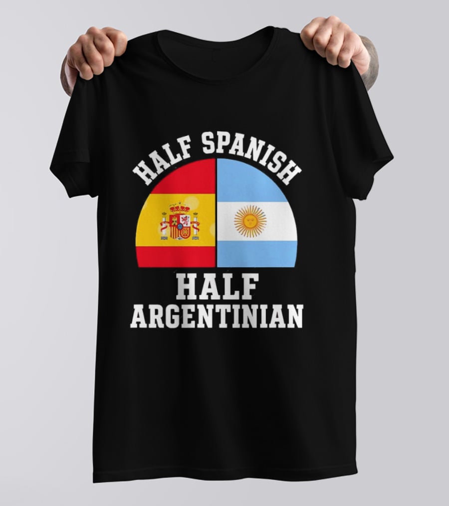 Half Spanish Half Argentinian Flags T-Shirt