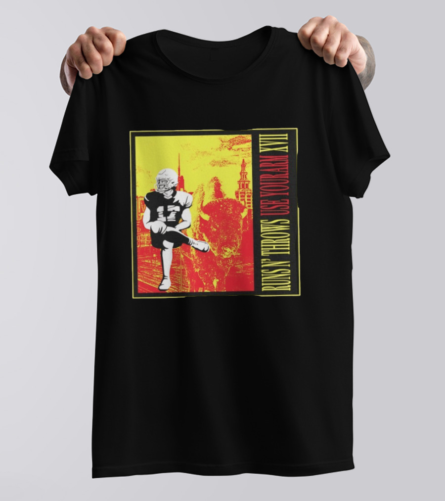 Buffalo Bills Josh Allen Runs N' Throws Use Your Arm XVII Football Buffalo T-Shirt