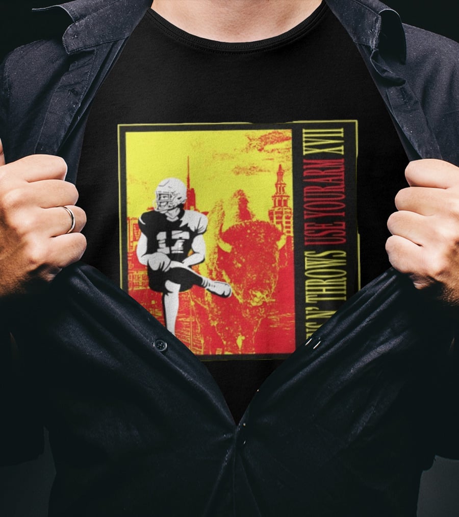 Buffalo Bills Josh Allen Runs N' Throws Use Your Arm XVII Football Buffalo T-Shirt