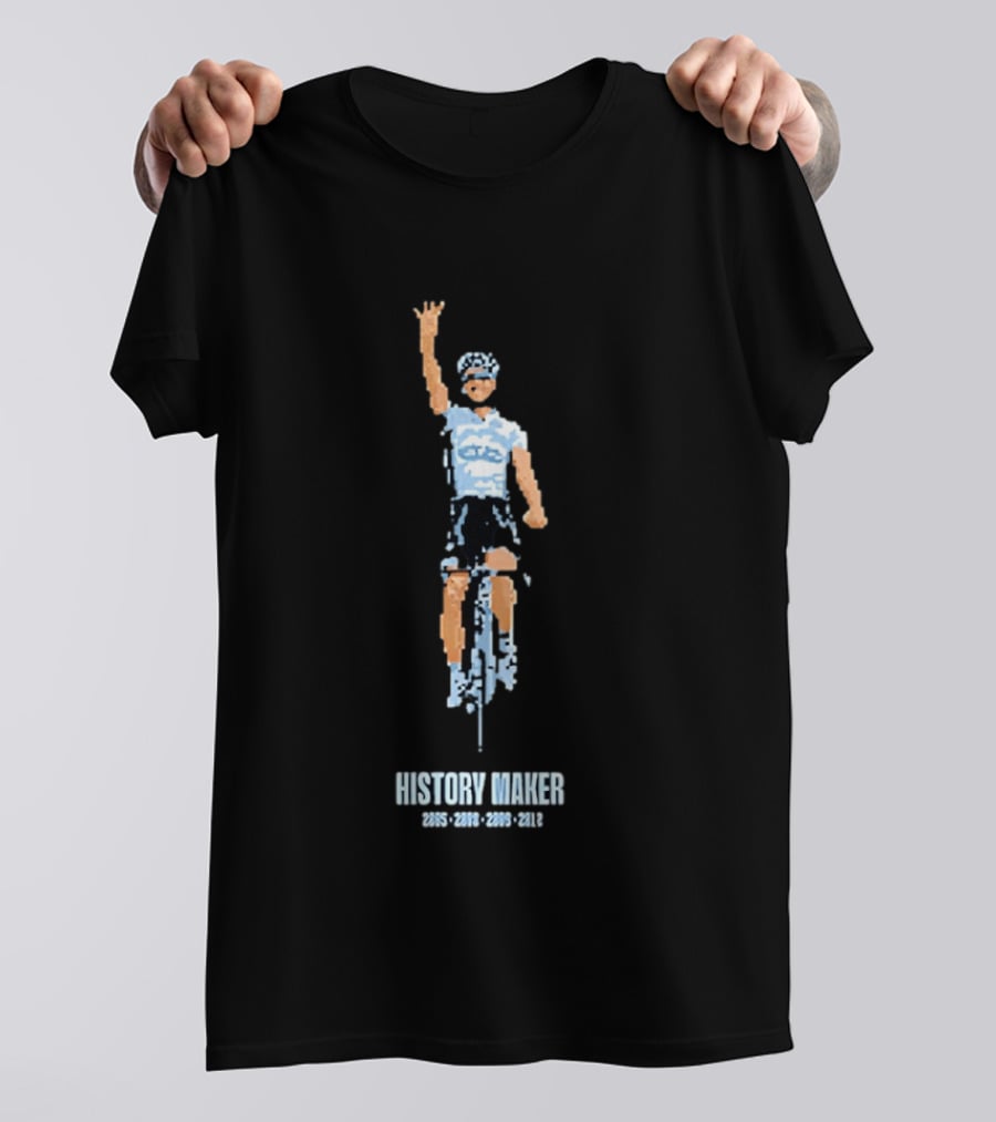 History Maker Alberto Contador Cycling Champion 2005 2008 2009 2012 T-Shirt