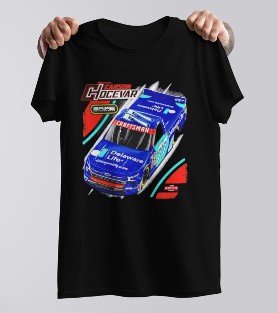 Carson Hocevar Spire Motorsports #77 Delaware Life Craftsman Racing T-Shirt