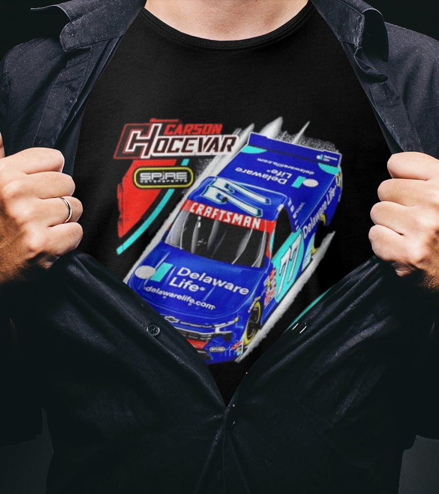 Carson Hocevar Spire Motorsports #77 Delaware Life Craftsman Racing T-Shirt