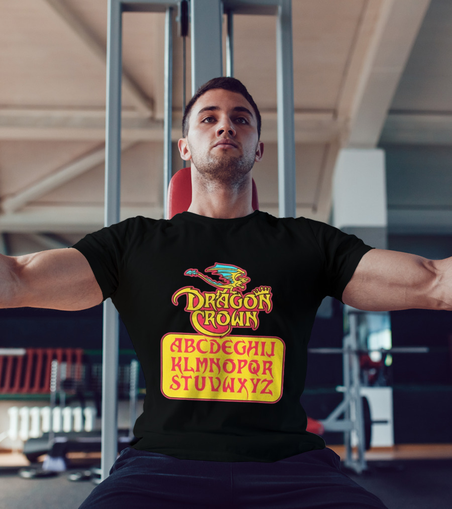 Dragon Crown Alphabet With Colorful Dragon Art And Bold Letters T-Shirt
