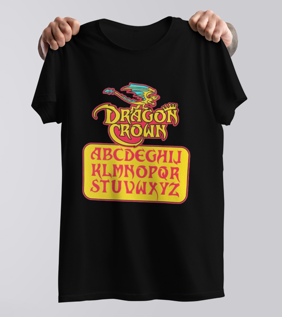 Dragon Crown Alphabet With Colorful Dragon Art And Bold Letters T-Shirt