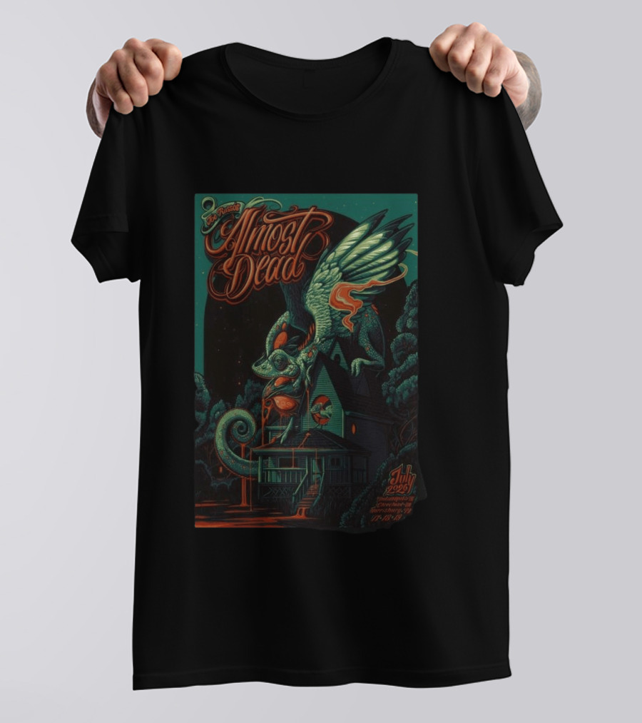 Joe Russo's Almost Dead July 2026 Indianapolis Cleveland Heights Harrisburg Winged Chameleon House T-Shirt