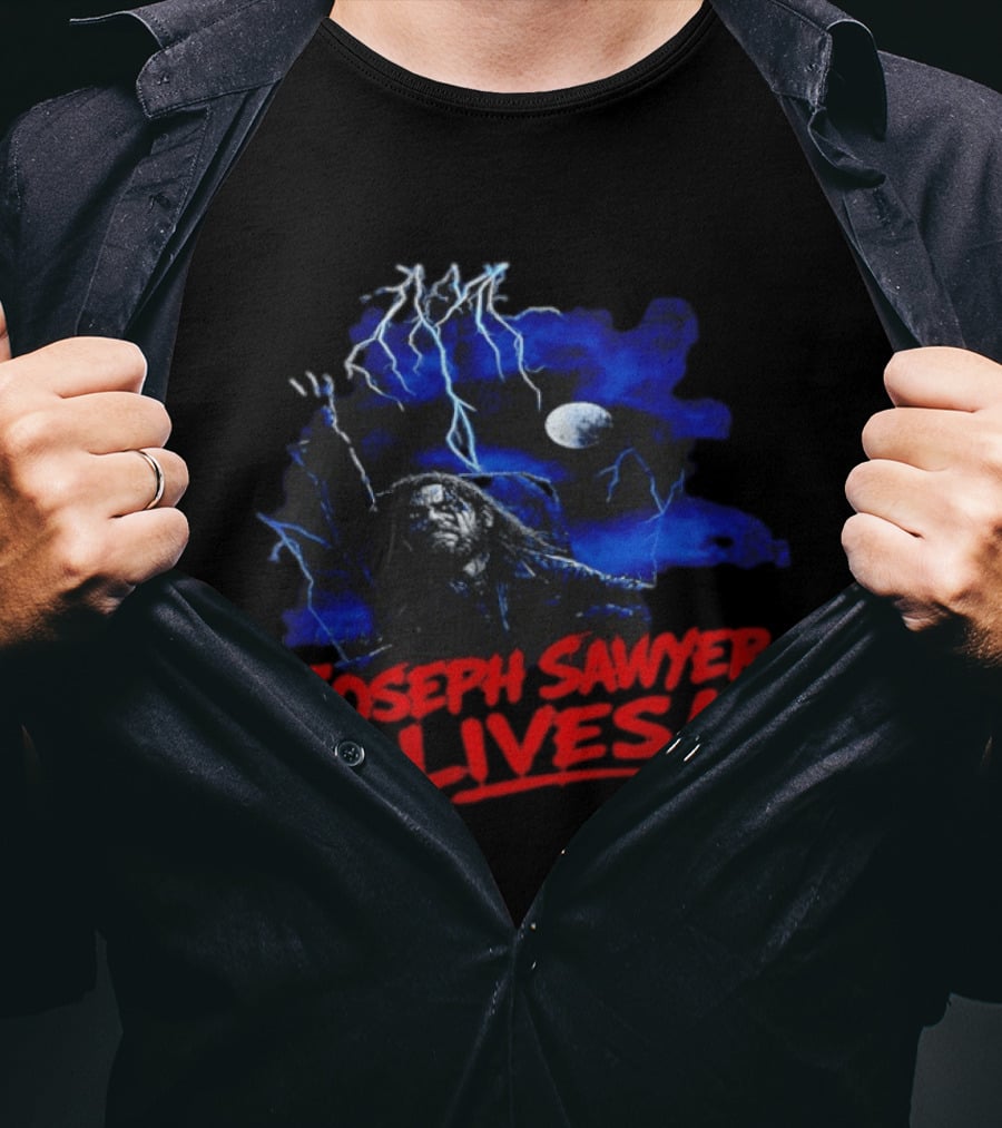 Joseph Sawyer Lives Zombie Resurrection With Lightning And Moon T-Shirt