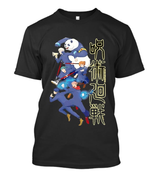 Jujutsu Kaisen Group Yuji Itadori Panda Megumi Fushiguro Nobara Kugisaki Anime Characters T-Shirt
