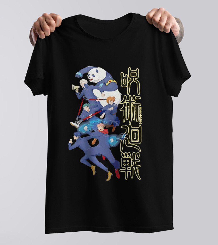 Jujutsu Kaisen Group Yuji Itadori Panda Megumi Fushiguro Nobara Kugisaki Anime Characters T-Shirt