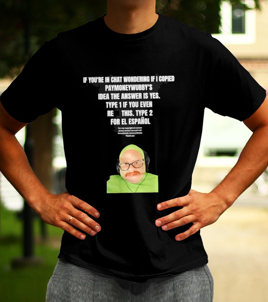 Vincent Cyr If You're In Chat Wondering If I Copied Paymoneywubby Type 1 Type 2 T-Shirt