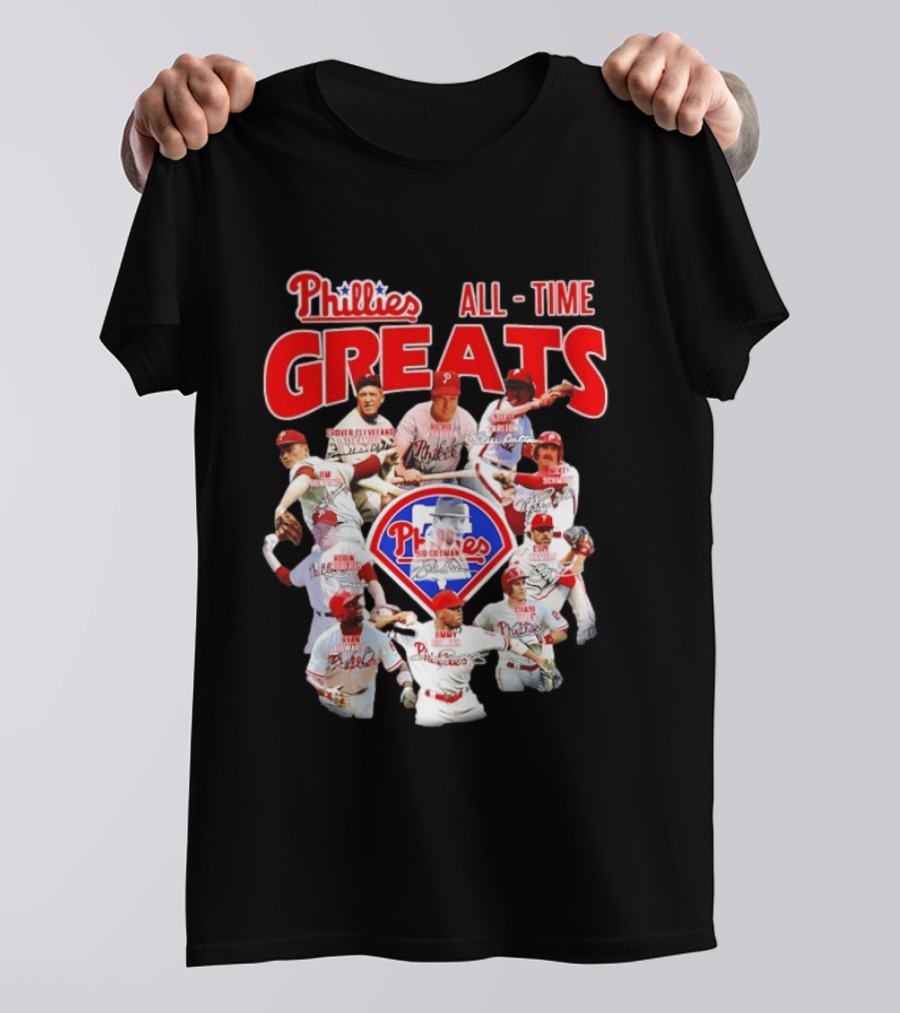 Philadelphia Phillies All Time Greats Baseball Legends Team T-Shirt