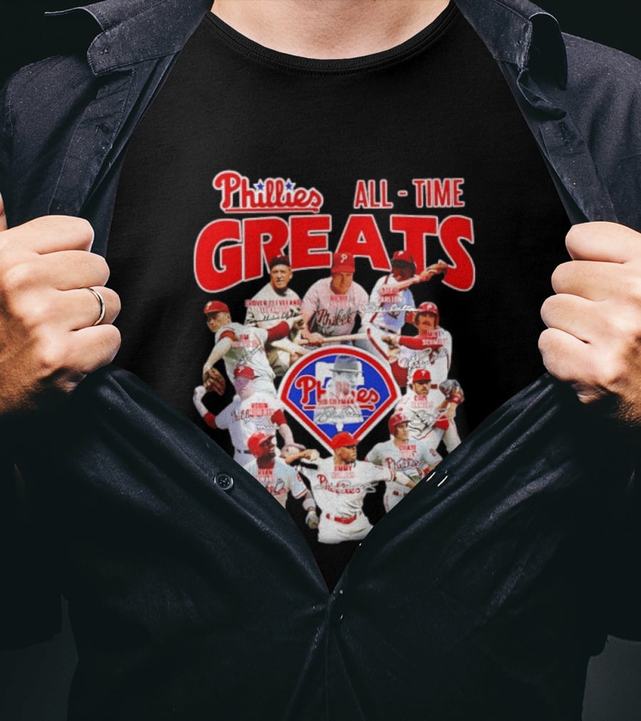 Philadelphia Phillies All Time Greats Baseball Legends Team T-Shirt