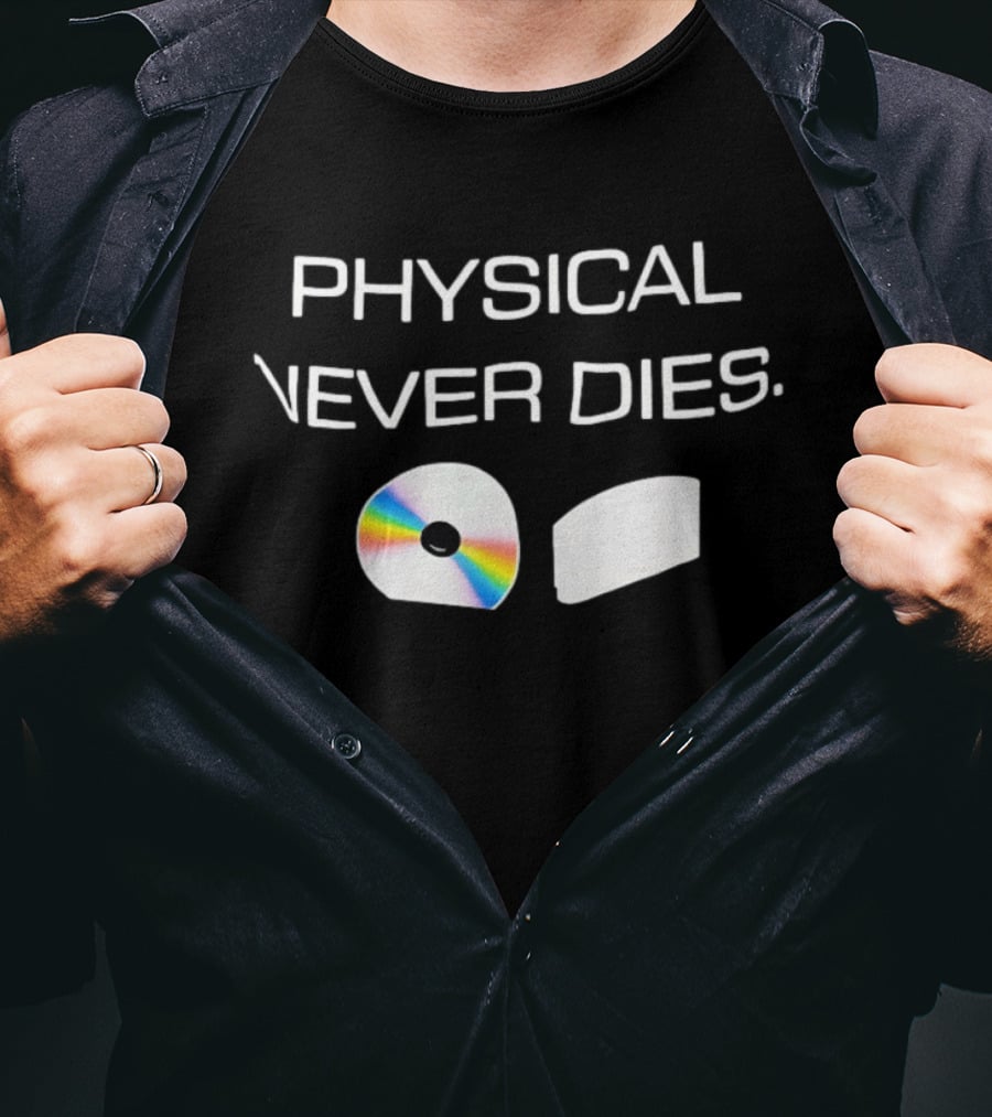 Physical Never Dies Gaming Video Games Retro Cartridge Disc T-Shirt