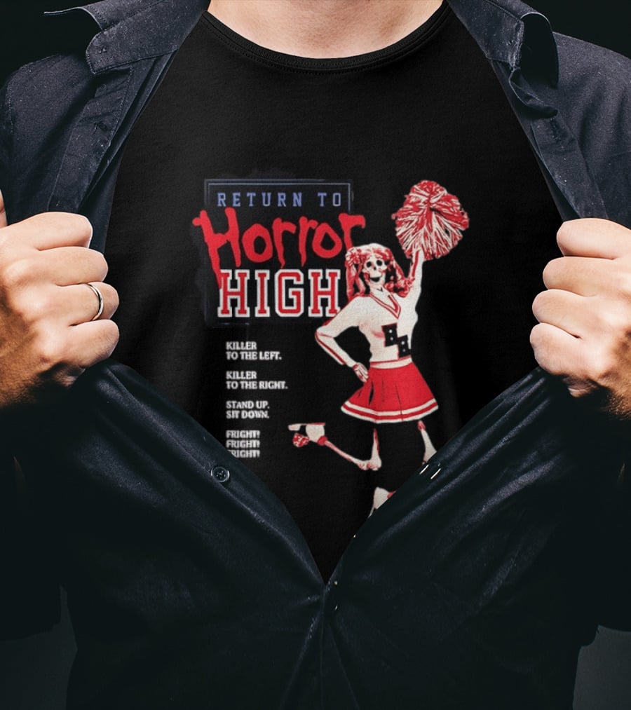 Return To Horror High Killer Cheerleader Skeleton Fright T-Shirt
