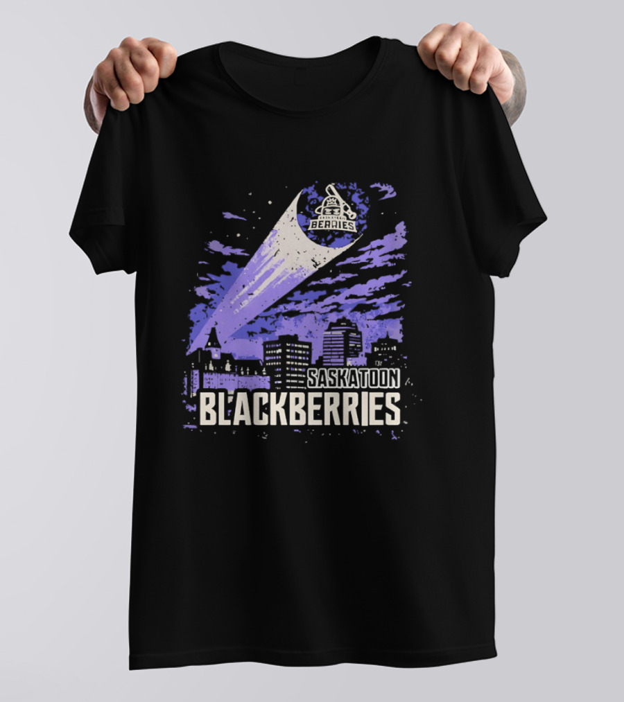Saskatoon Blackberries Vintage Baseball T-Shirt
