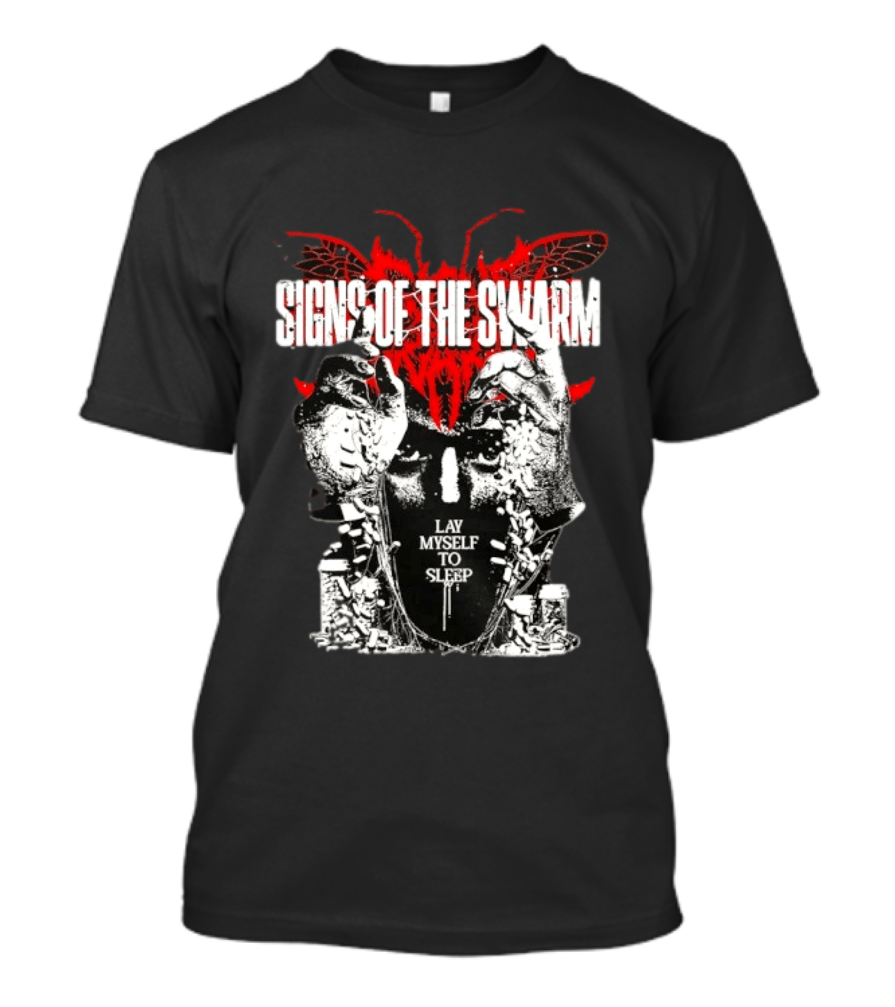 Signs Of The Swarm Lay Myself To Sleep Butterfly Skull T-Shirt