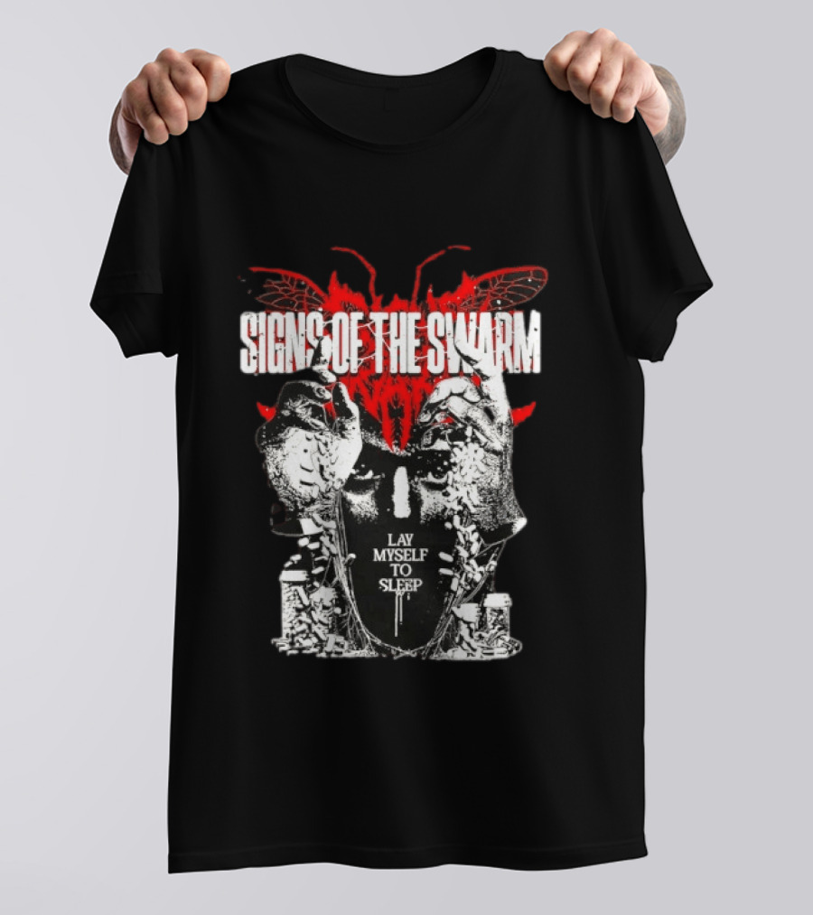 Signs Of The Swarm Lay Myself To Sleep Butterfly Skull T-Shirt