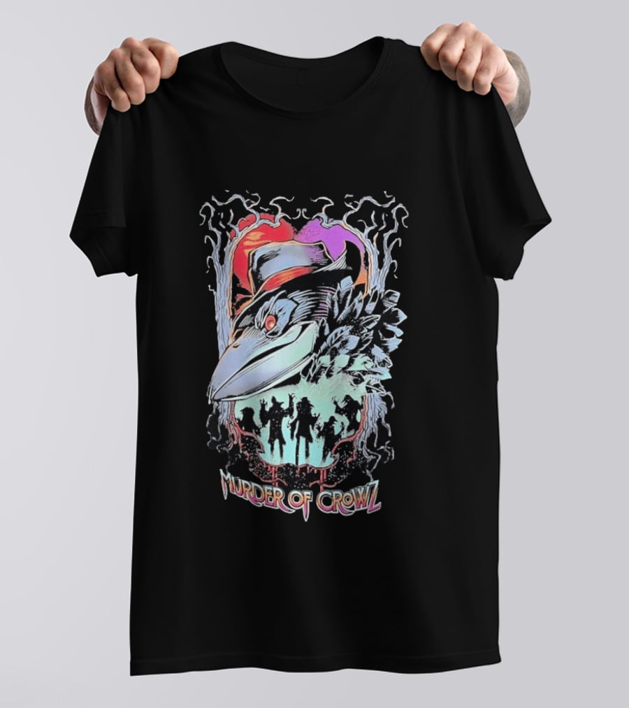 Murder Of Crowlz Gothic Raven Dark Mystical Forest Artifacts T-Shirt