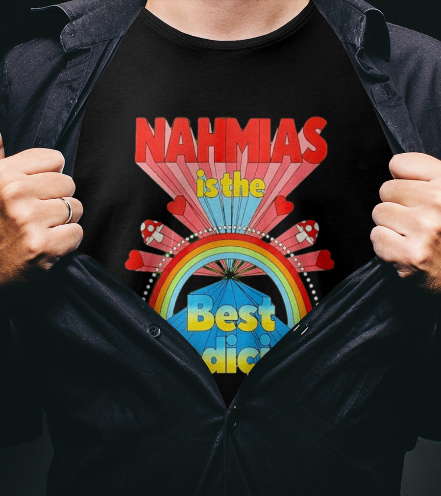 Nahmias Is The Best Medicine Rainbow Hearts And Mushrooms T-Shirt
