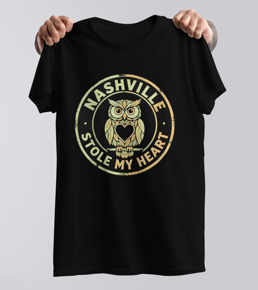 Nashville Stole My Heart Owl Tennessee T-Shirt