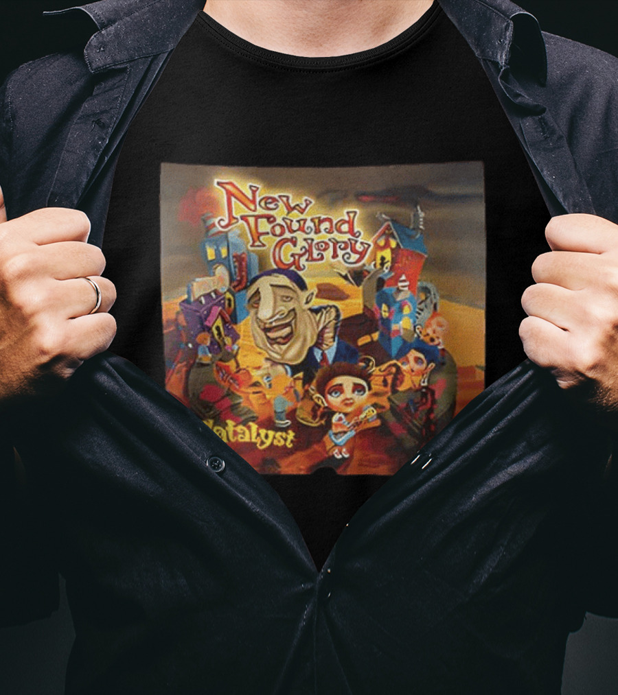 New Found Glory Catalyst Album Artwork With Cartoon Characters T-Shirt