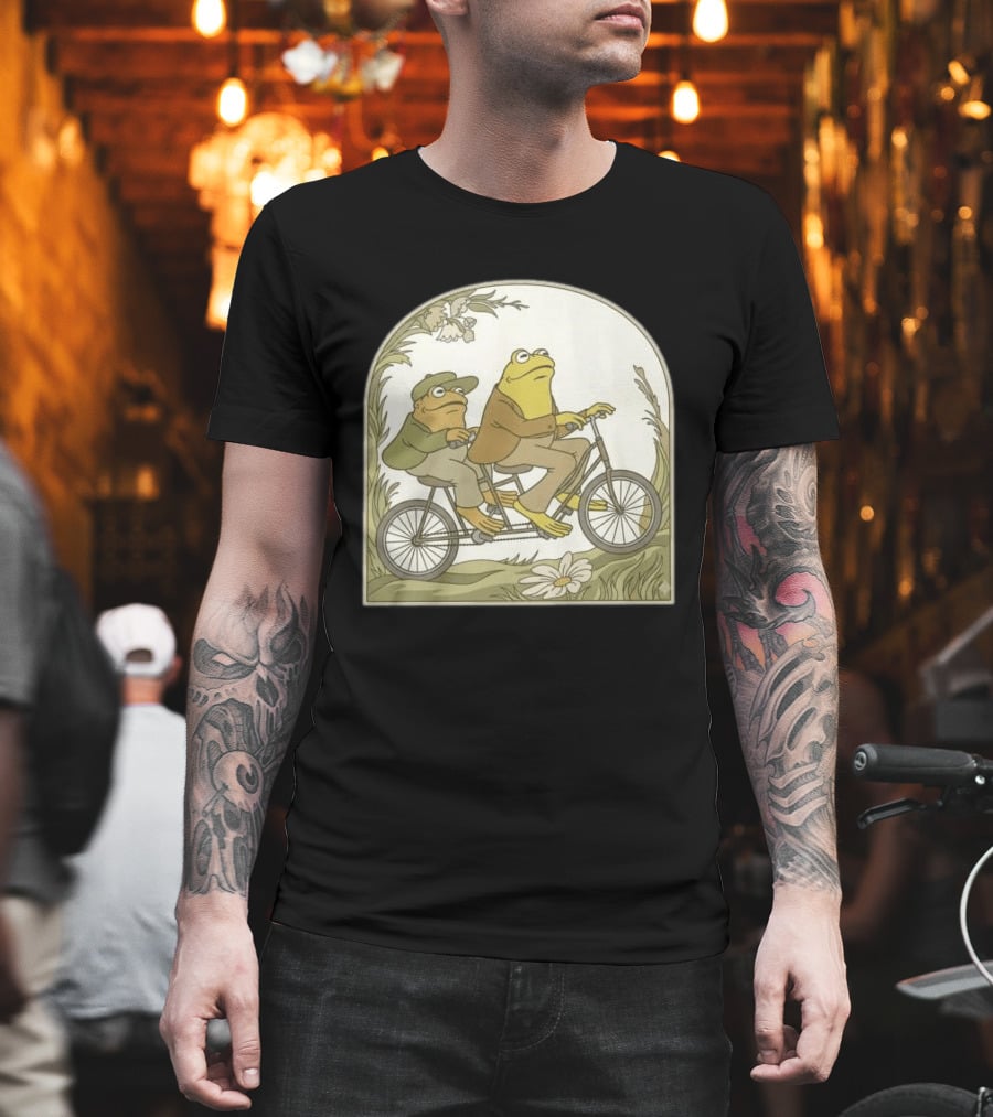 Frog And Toad Riding Tandem Bicycle T-Shirt