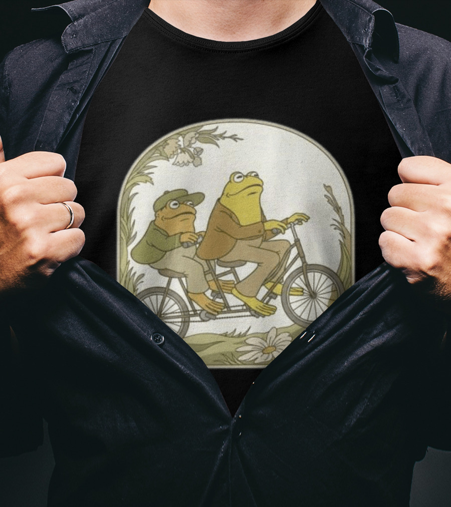 Frog And Toad Riding Tandem Bicycle T-Shirt