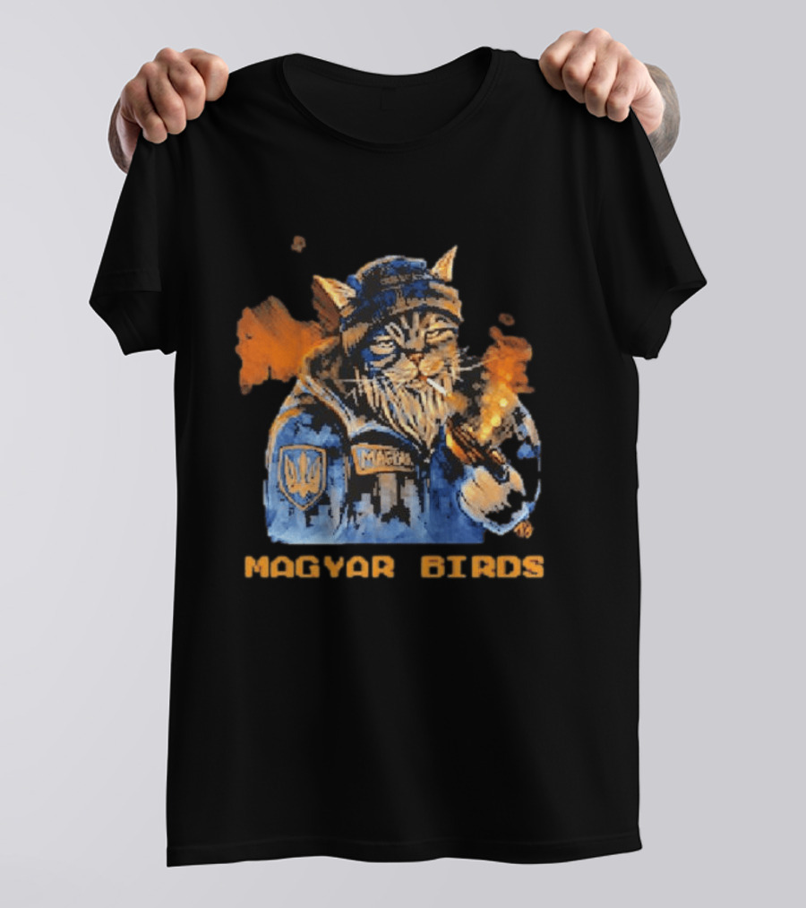 Magyar Birds Viking Cat Warrior Artillery T-Shirt