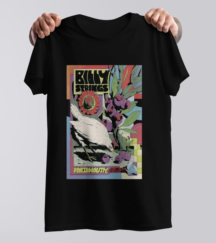 Billy Strings Jul 17 2026 Portsmouth Pavilion Chicken Flower T-Shirt