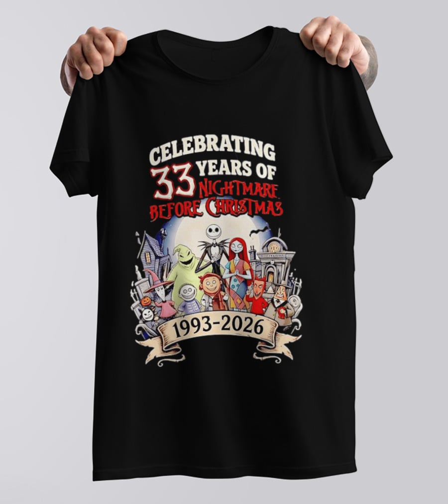 Celebrating 33 Years Of Nightmare Before Christmas 1993 2026 T-Shirt