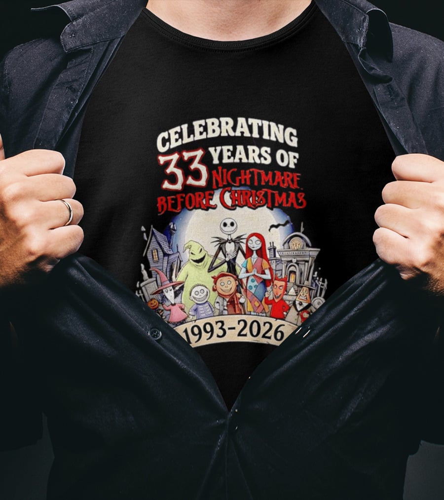Celebrating 33 Years Of Nightmare Before Christmas 1993 2026 T-Shirt