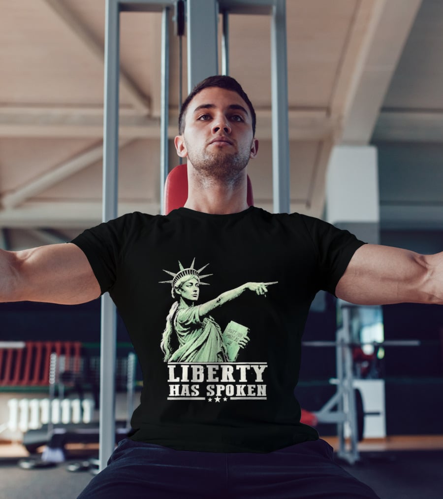 Liberty Has Spoken Statue Of Liberty Vintage Pointing Gesture T-Shirt