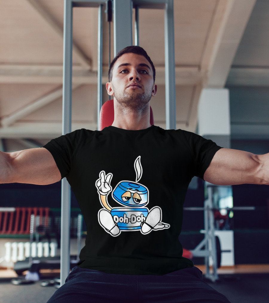 Doh Doh Peace Sign Playful Cartoon Character In Relaxed Pose T-Shirt