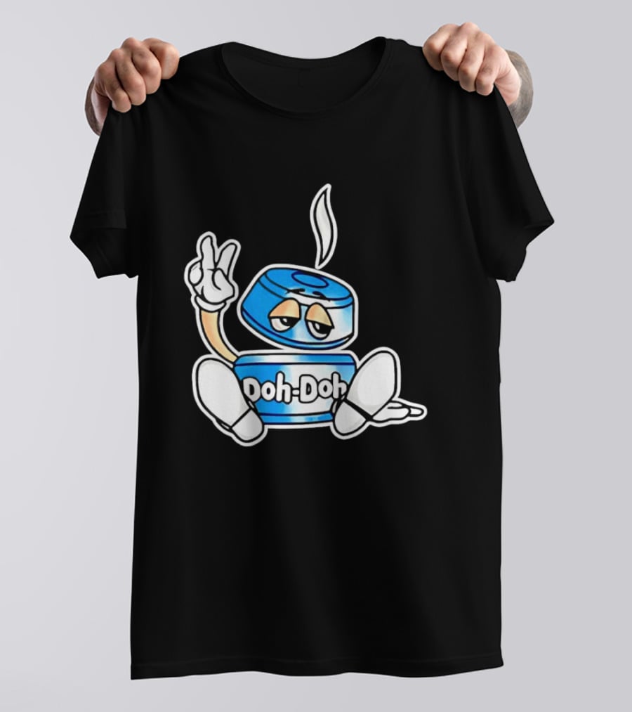 Doh Doh Peace Sign Playful Cartoon Character In Relaxed Pose T-Shirt