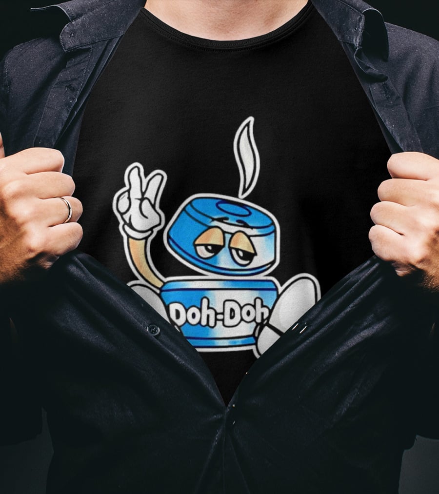 Doh Doh Peace Sign Playful Cartoon Character In Relaxed Pose T-Shirt