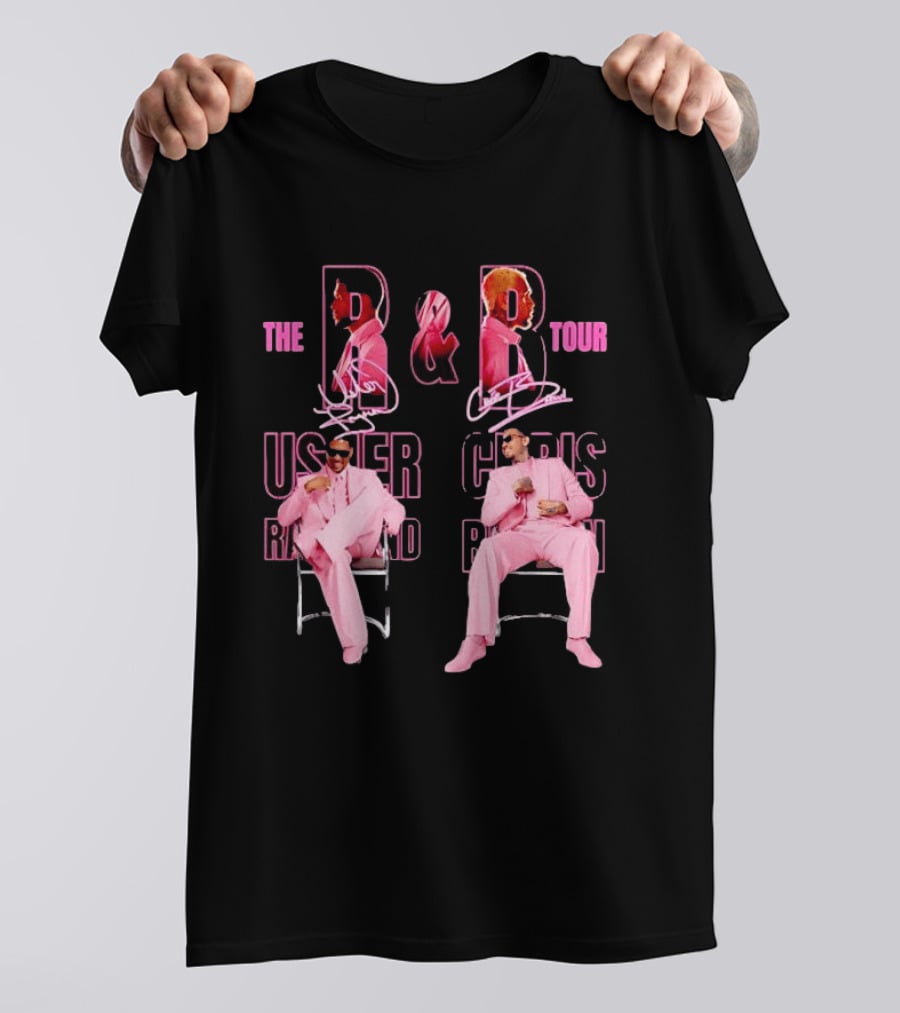 The B And B Tour Usher Chris Brown Pink Suits T-Shirt