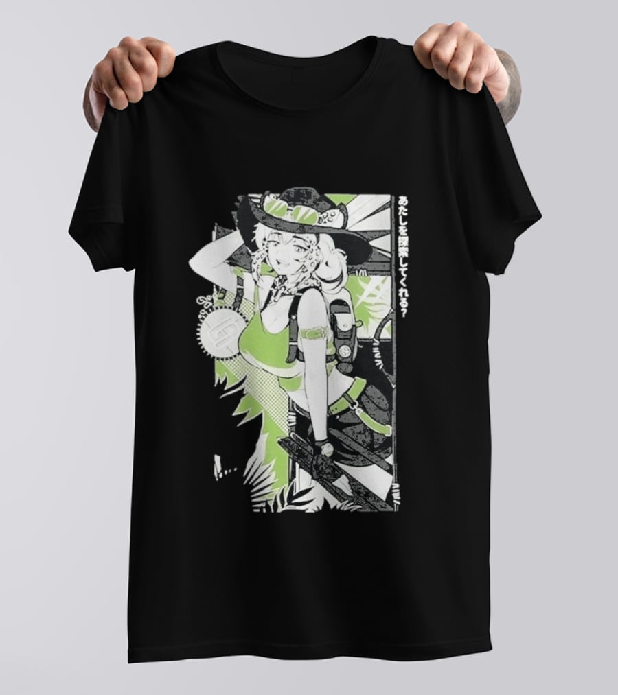 Wild Gamersupps Anime Waifu Adventure Green Aesthetic T-Shirt