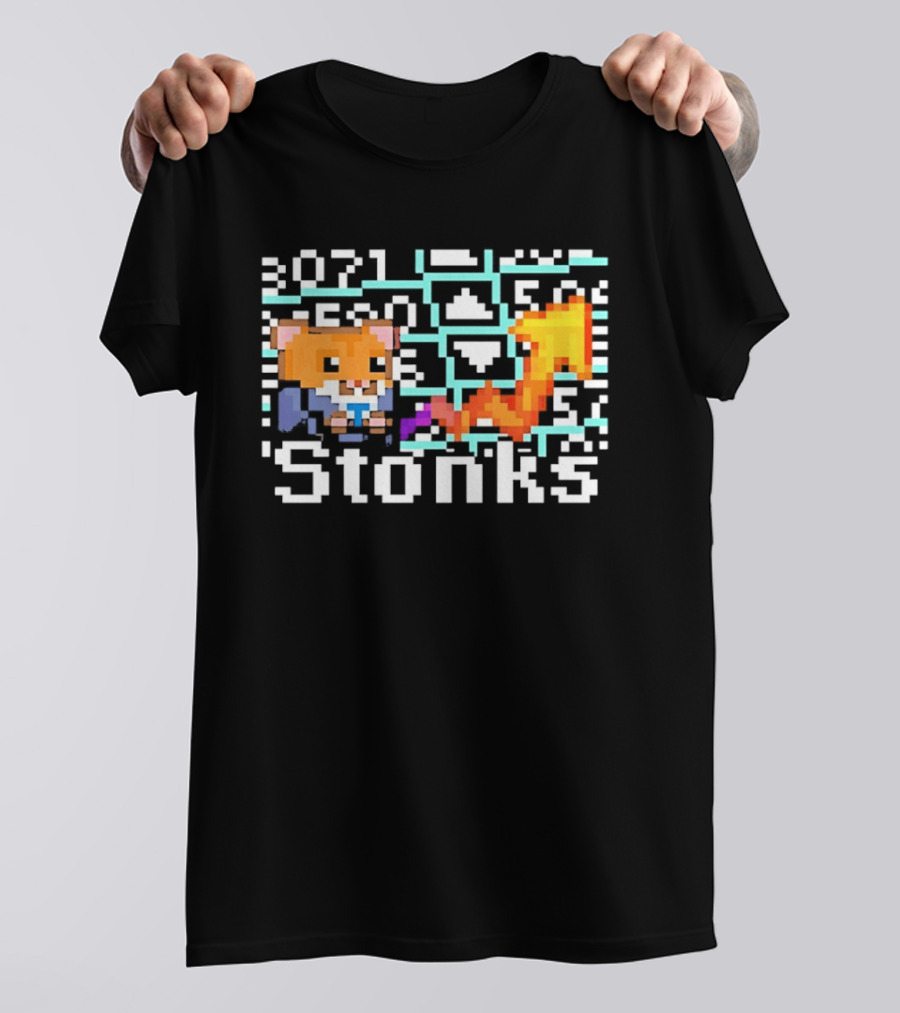 Pixel Hamster Stonks Meme Stock Trading 3071 T-Shirt