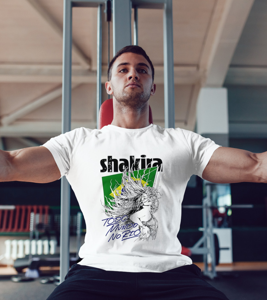 Shakira Todo Mundo No Rio Brazil Flag T-Shirt