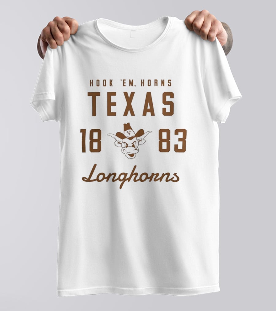 Hook 'em Horns Texas Longhorns 1883 College Football T-Shirt