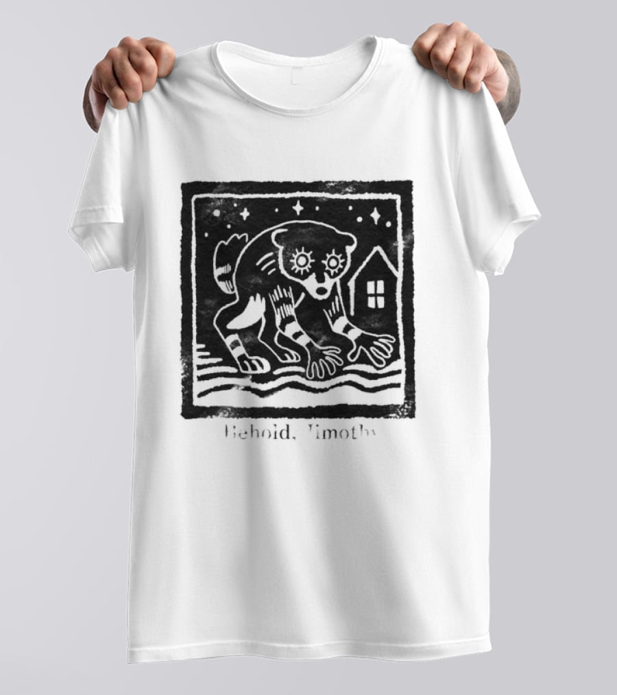 Behold Jimothy Raccoon Under Starry Night Sky T-Shirt