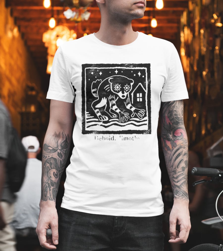 Behold Jimothy Raccoon Under Starry Night Sky T-Shirt