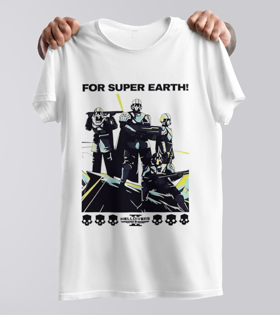 Helldivers II For Super Earth Video Game Soldiers T-Shirt