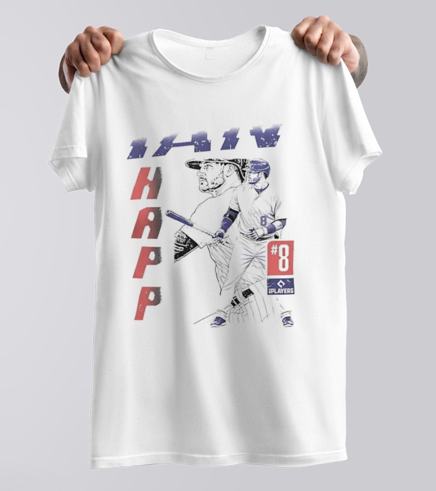 Ian Happ No 8 Chicago Cubs MLB Players Association Sketch T-Shirt