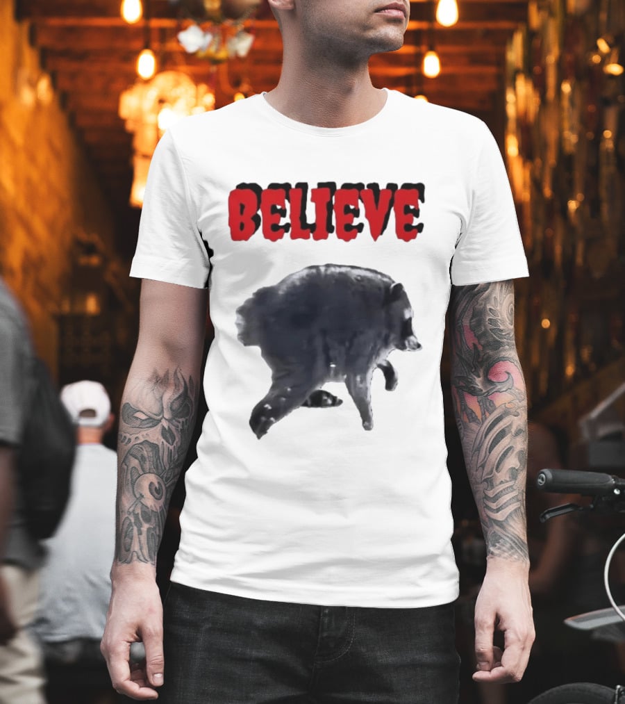 Jimothy Club Believe Raccoon T-Shirt