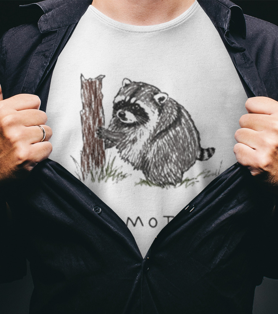Jimothy Raccoon Sketch By Tree T-Shirt
