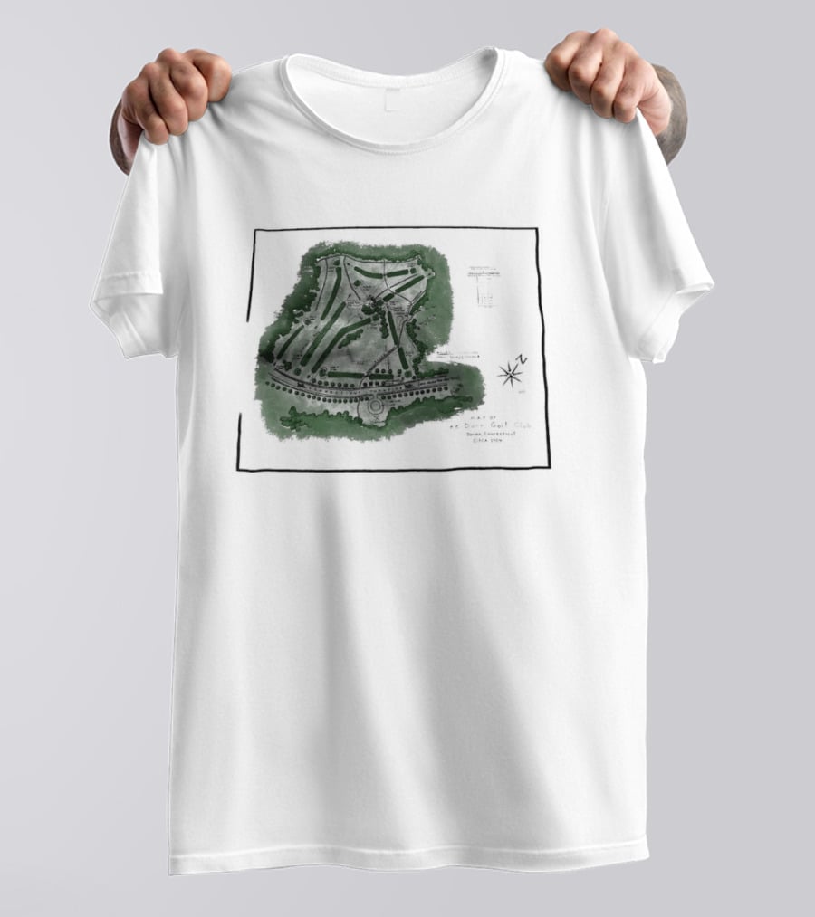 Wee Burn Golf Club Map Darien Connecticut 1904 Historic Course Drawing T-Shirt