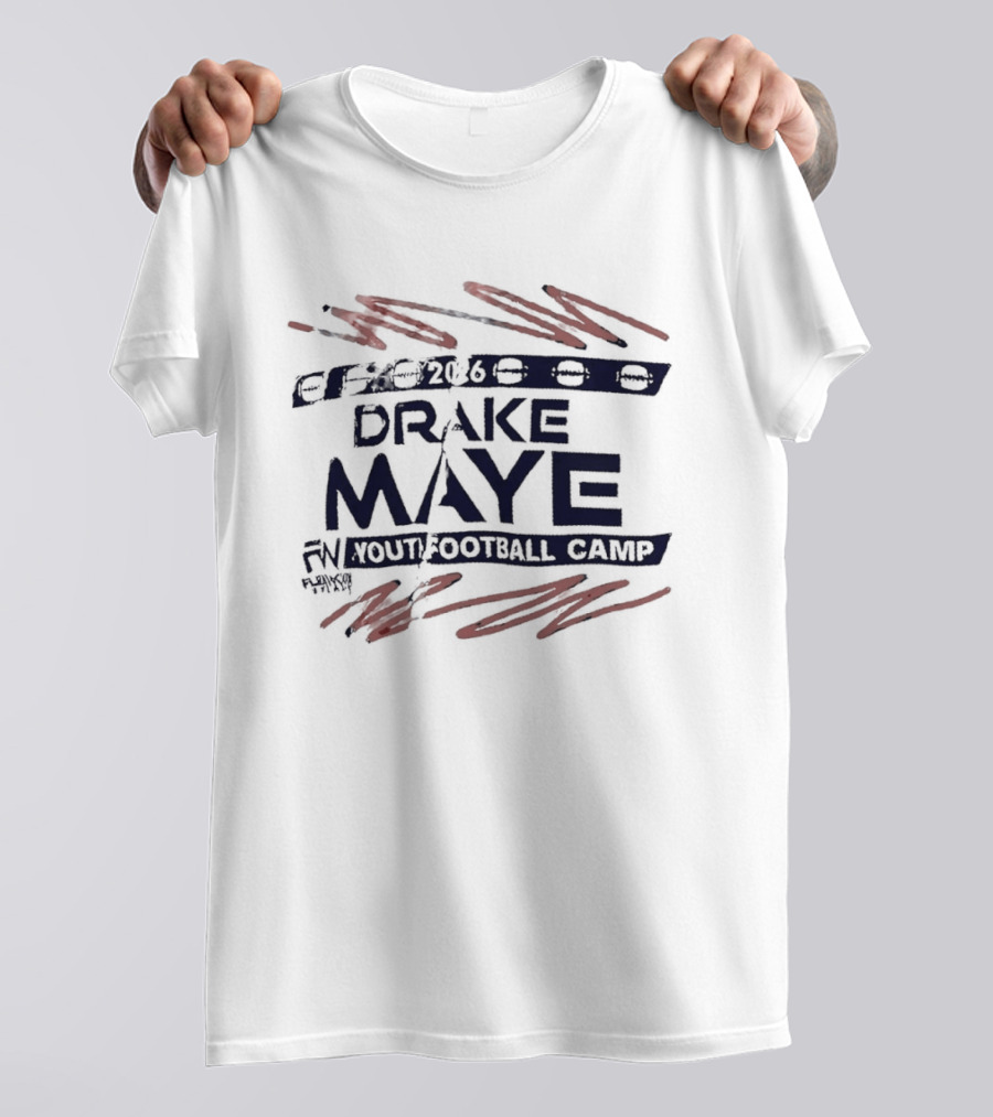 New England Patriots Drake Maye Youth Football Camp 2026 Auburn High School T-Shirt